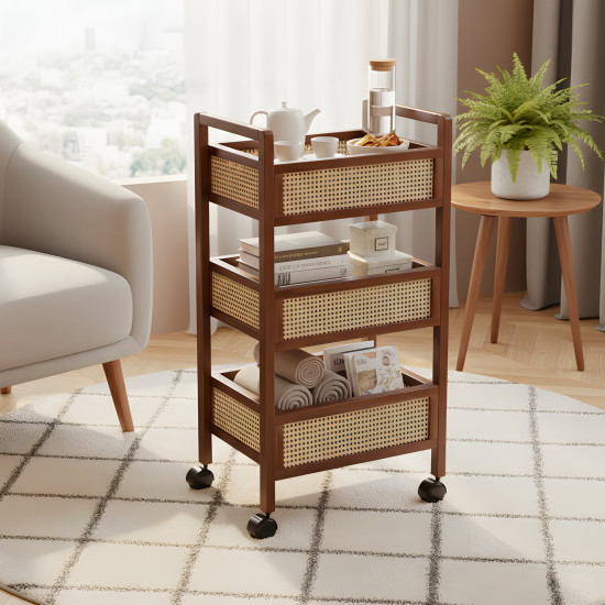 Wooden 3 Tier Trolley